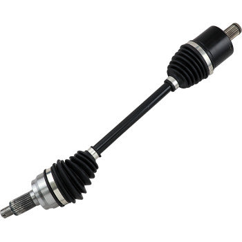 The Polaris Axle Kit Complete Super Duty Front Left & Right by Epi features premium steel shafts with black rubber boots and metallic joints, designed as an OEM replacement to reliably transfer power from the transmission to the wheels.