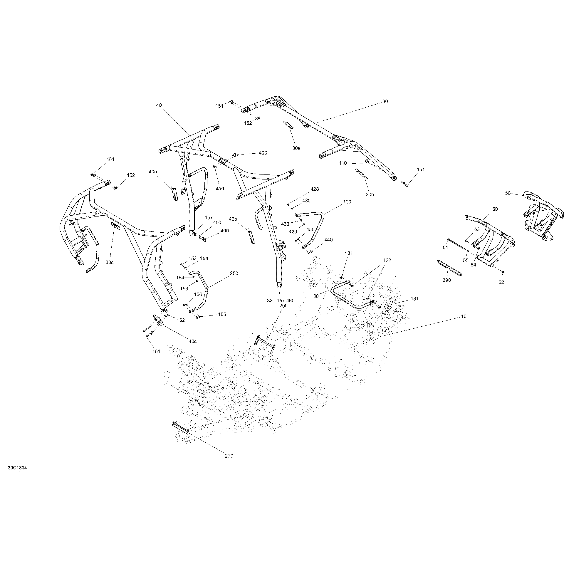 An Image of a Genuine Can-Am Parts Schematic Diagram showing the schematic - FRAME MAVERICK MAX