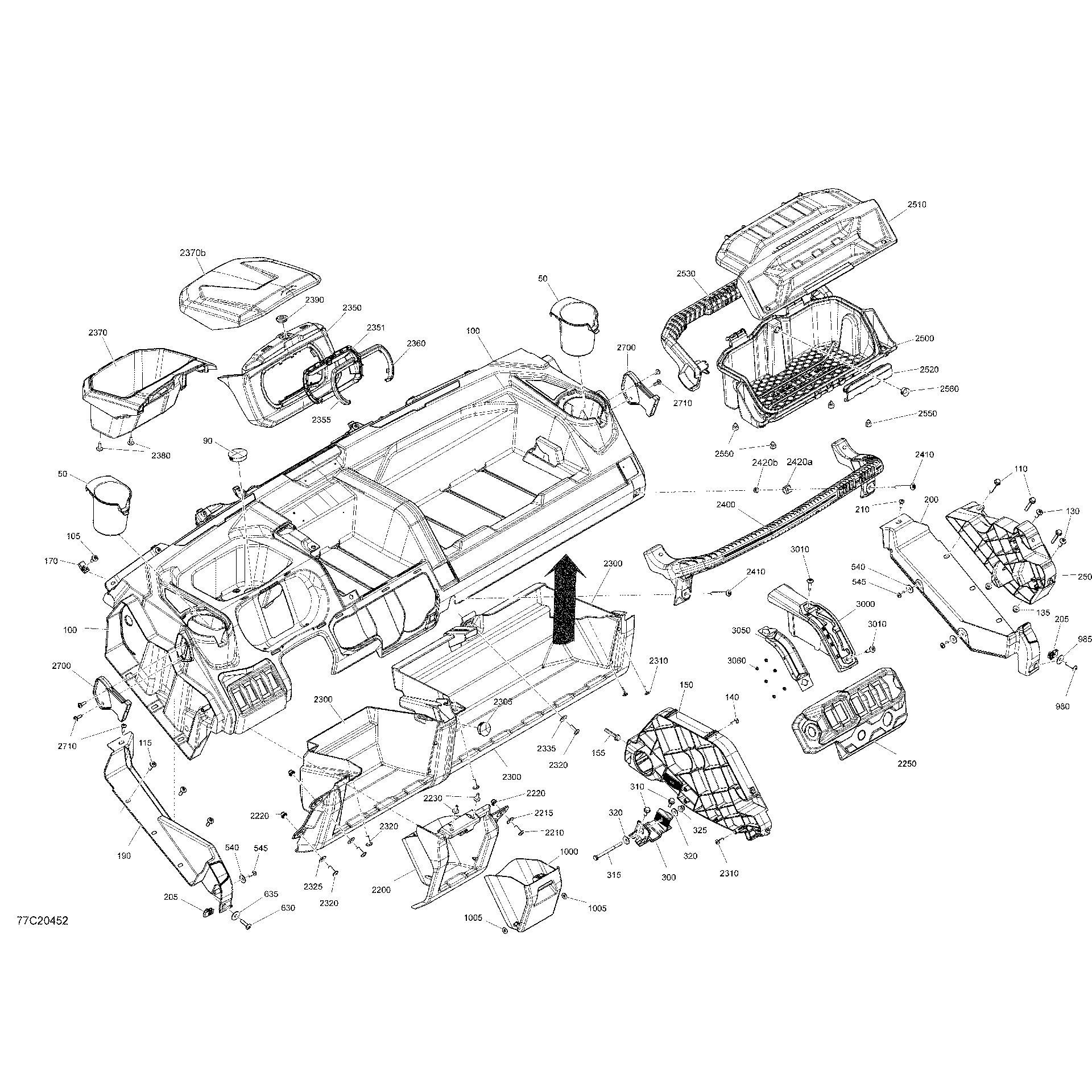 An Image of a Genuine Can-Am Parts Schematic Diagram showing the schematic - CAB INTERIOR - DASHBOARD