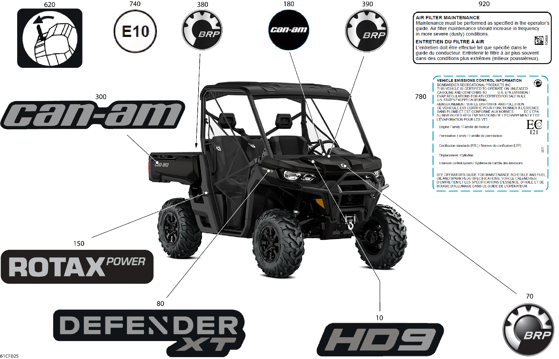 An Image of a Genuine Can-Am Parts Schematic Diagram showing the schematic - BODY - DECALS