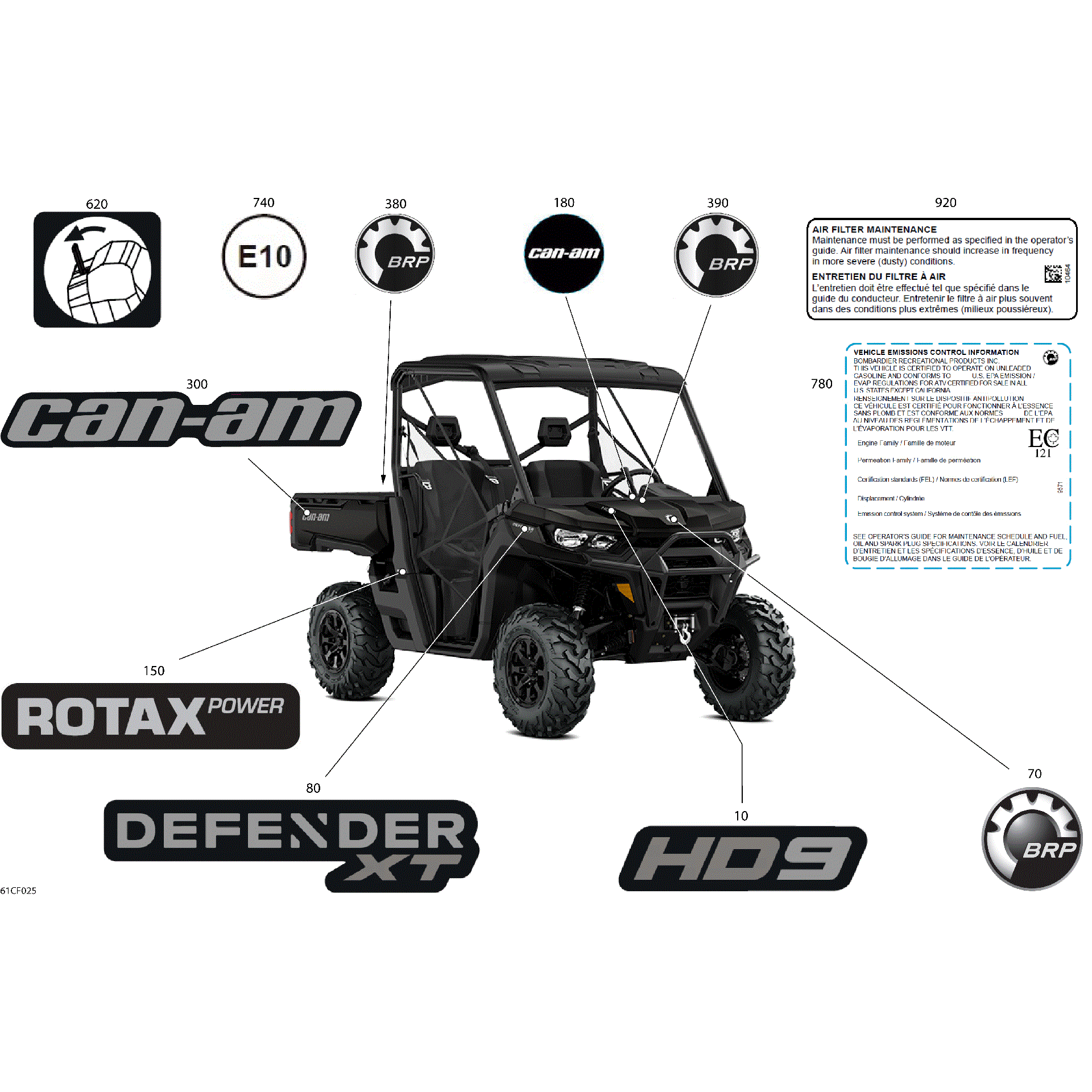 An Image of a Genuine Can-Am Parts Schematic Diagram showing the schematic - BODY - DECALS