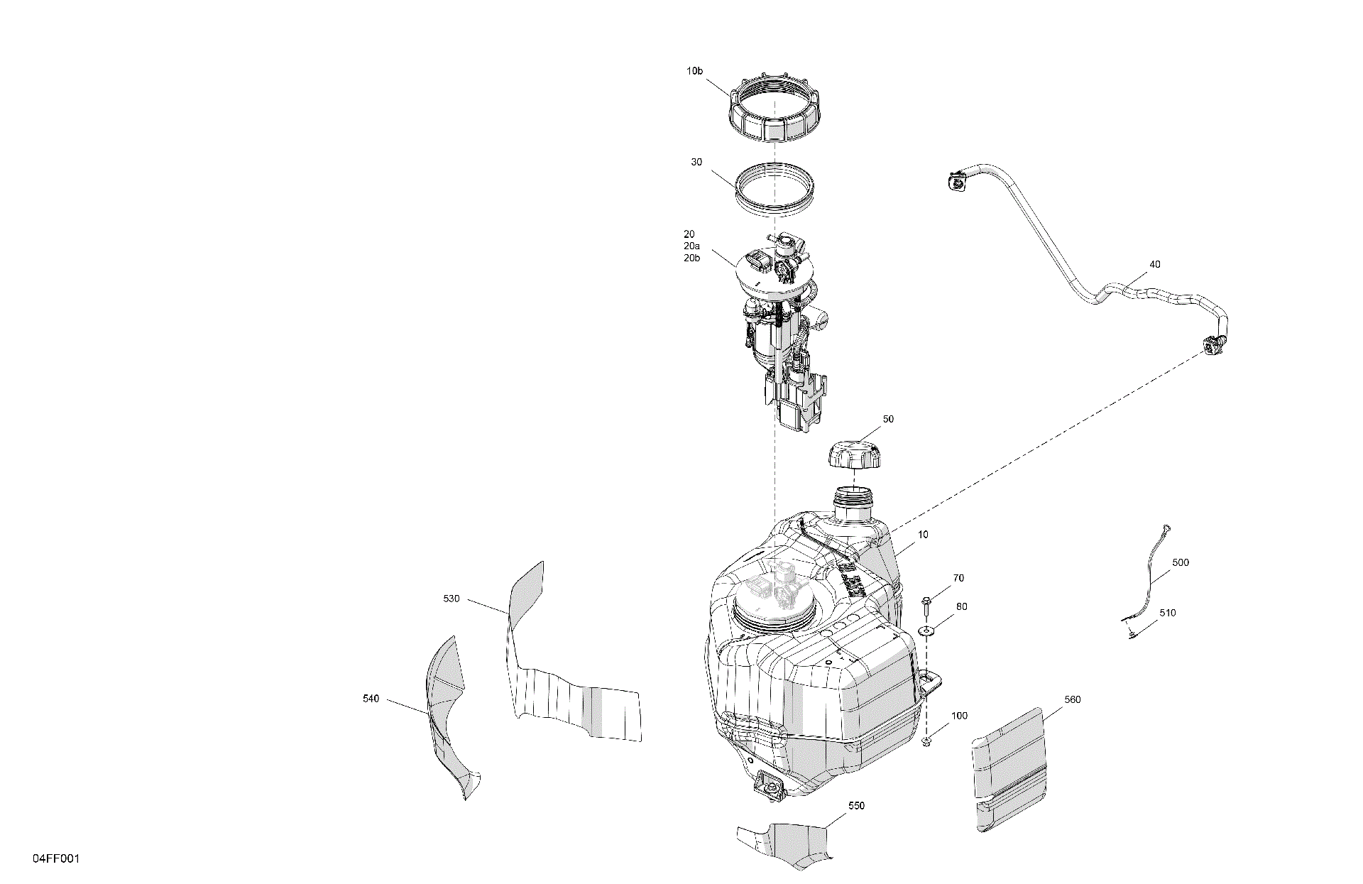An Image of a Genuine Can-Am Parts Schematic Diagram showing the schematic - ENGINE - FUEL
