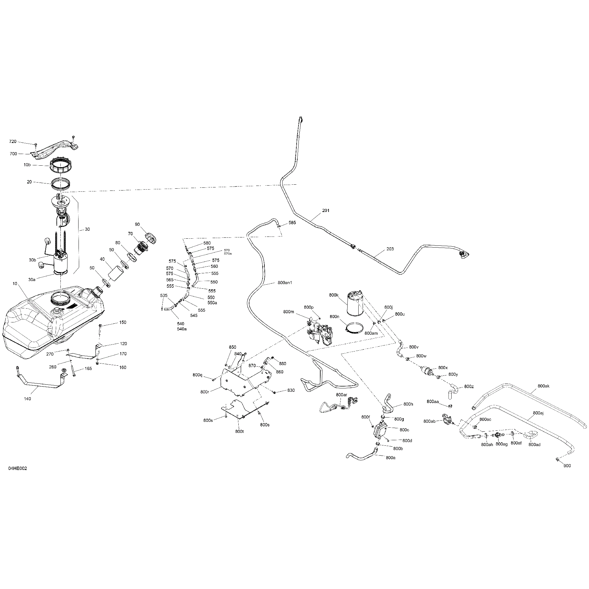 An Image of a Genuine Can-Am Parts Schematic Diagram showing the schematic - ENGINE - FUEL