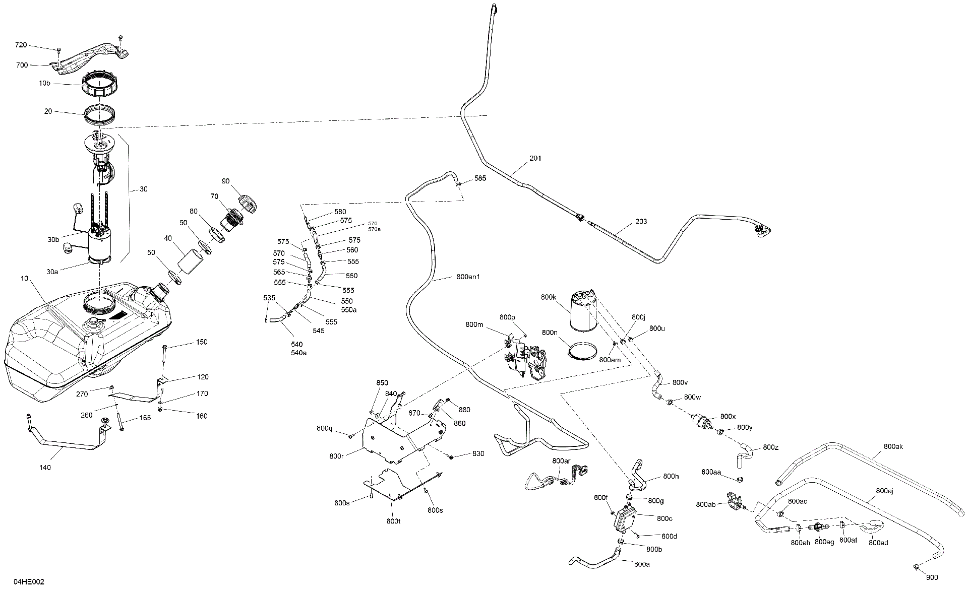 An Image of a Genuine Can-Am Parts Schematic Diagram showing the schematic - ENGINE - FUEL