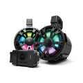 Extreme Tower 2-Pack 8" Speaker, 1 Speaker With Built-In Amp & Battery, 1 Non-Amp Speaker Black  by EcoXGear