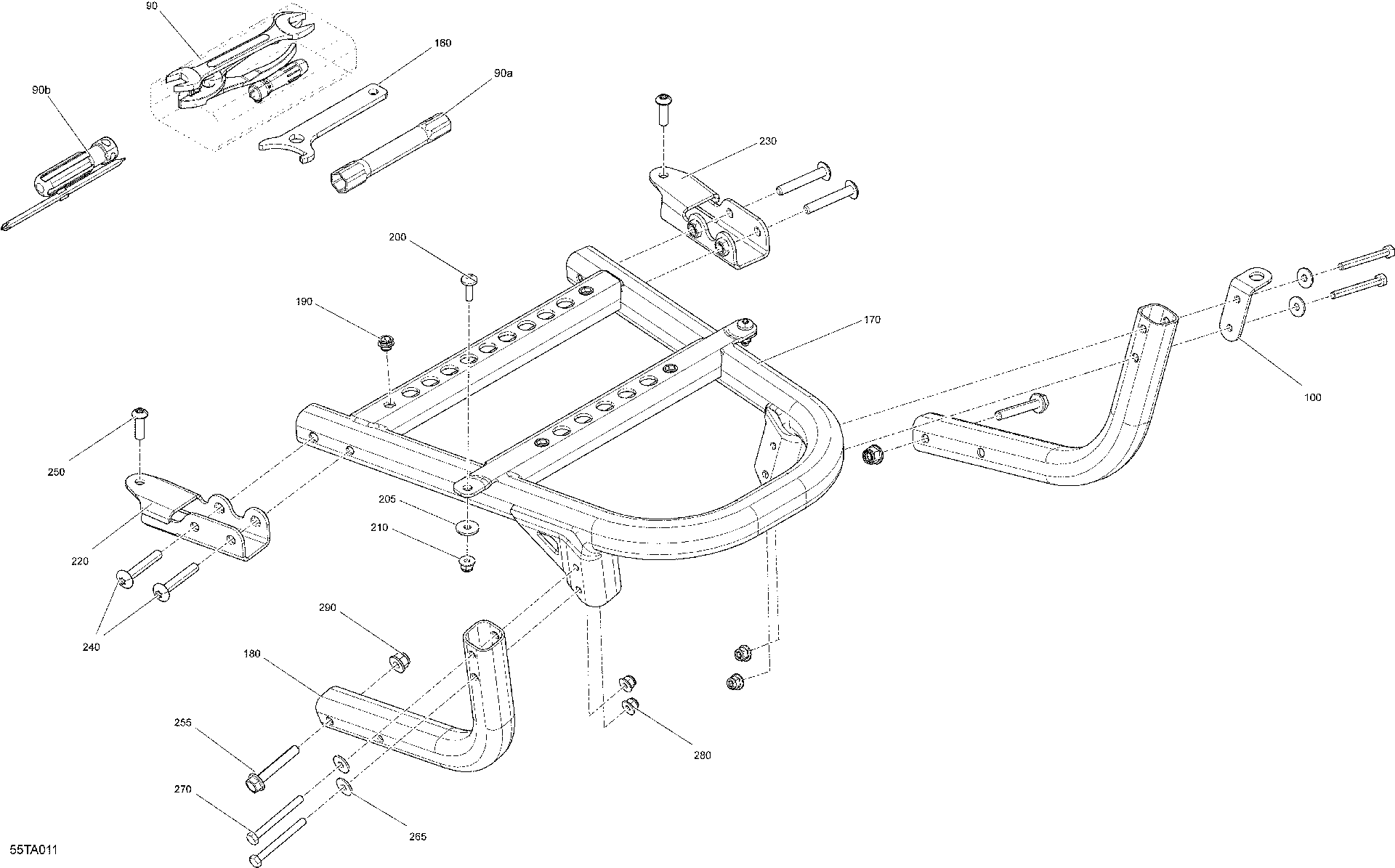 An Image of a Genuine Can-Am Parts Schematic Diagram showing the schematic - BODY - STORAGE TRAY