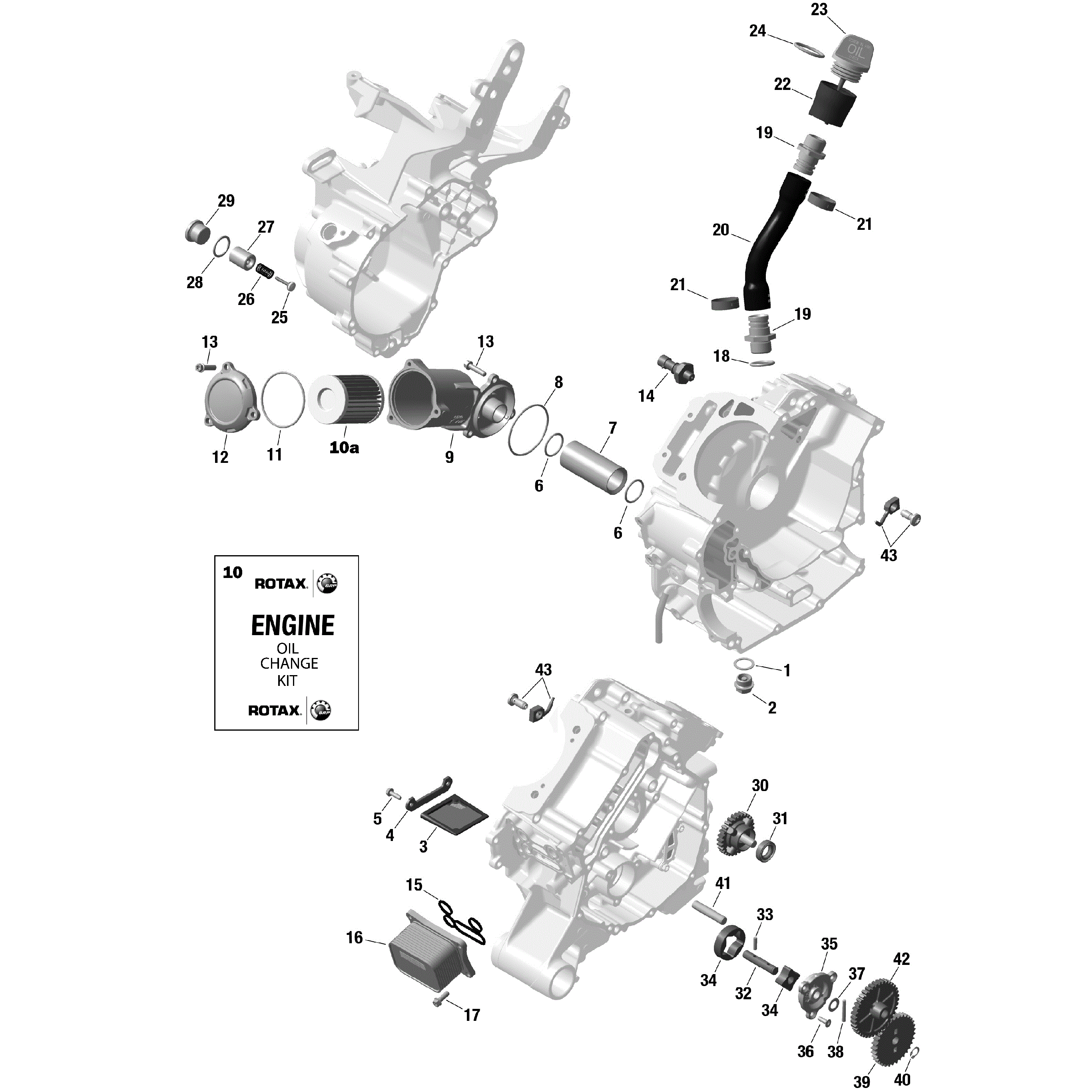 An Image of a Genuine Can-Am Parts Schematic Diagram showing the schematic - ROTAX - ENGINE LUBRICATION