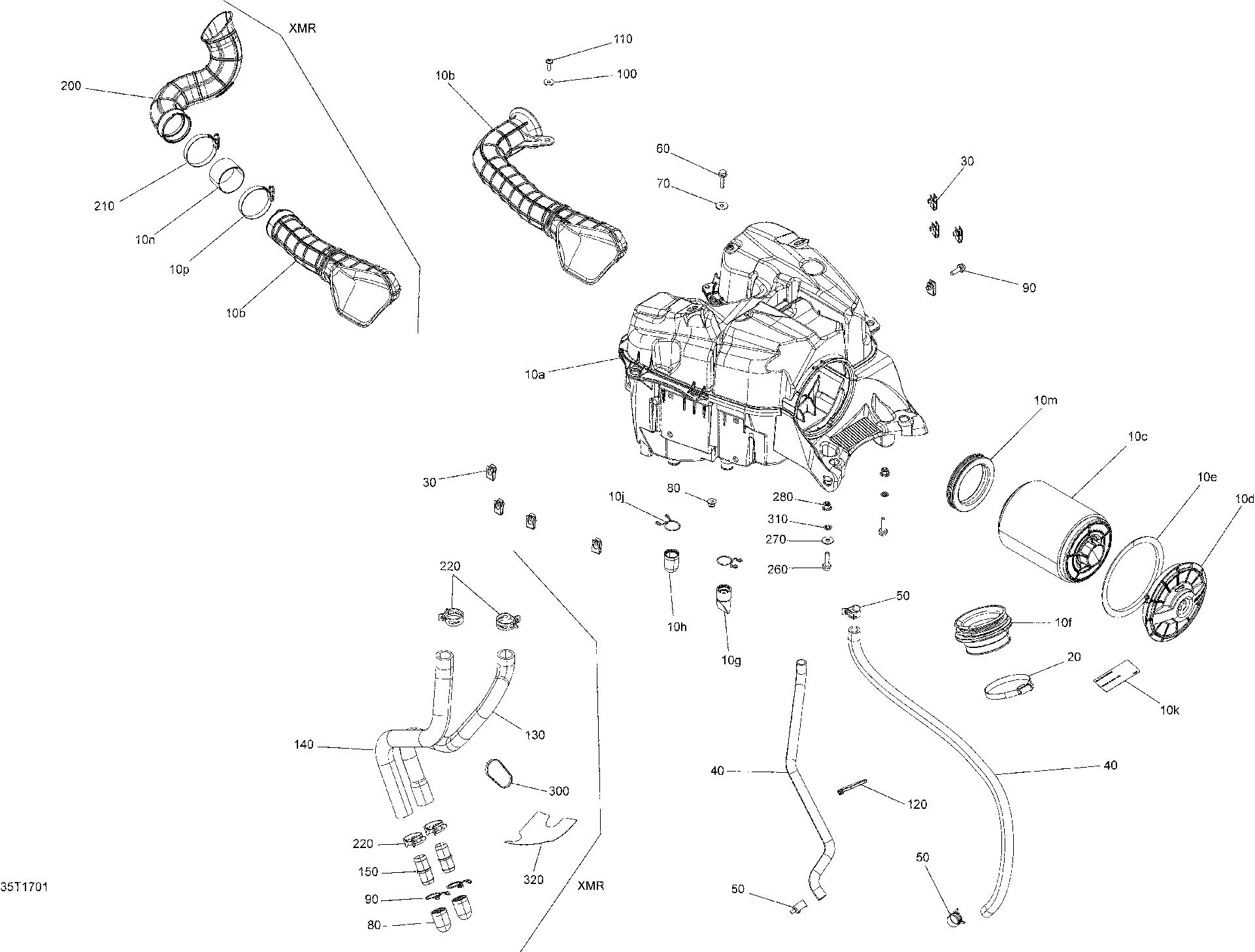 An Image of a Genuine Can-Am Parts Schematic Diagram showing the schematic - AIR INTAKE SILENCER - ALL MODELS