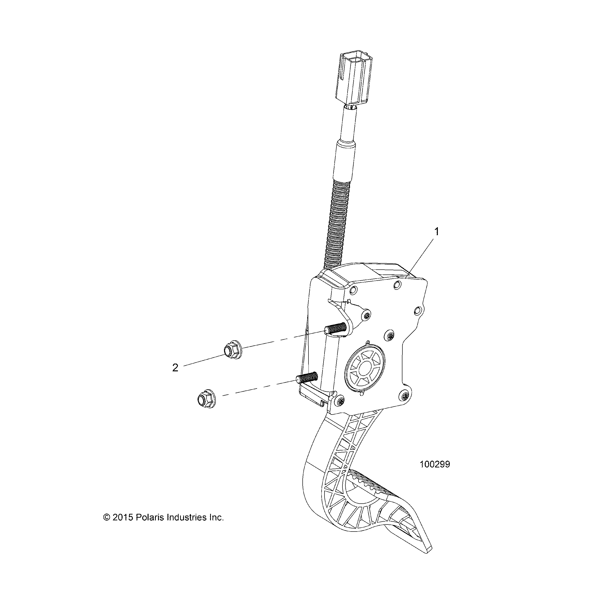An Image of a Genuine Polaris Parts Schematic Diagram showing the schematic - ENGINE: THROTTLE PEDAL - 2019 POLARIS ACE 900 EPS XC