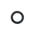 Black round rubber cap gasket with flat surface and circular hole in center.