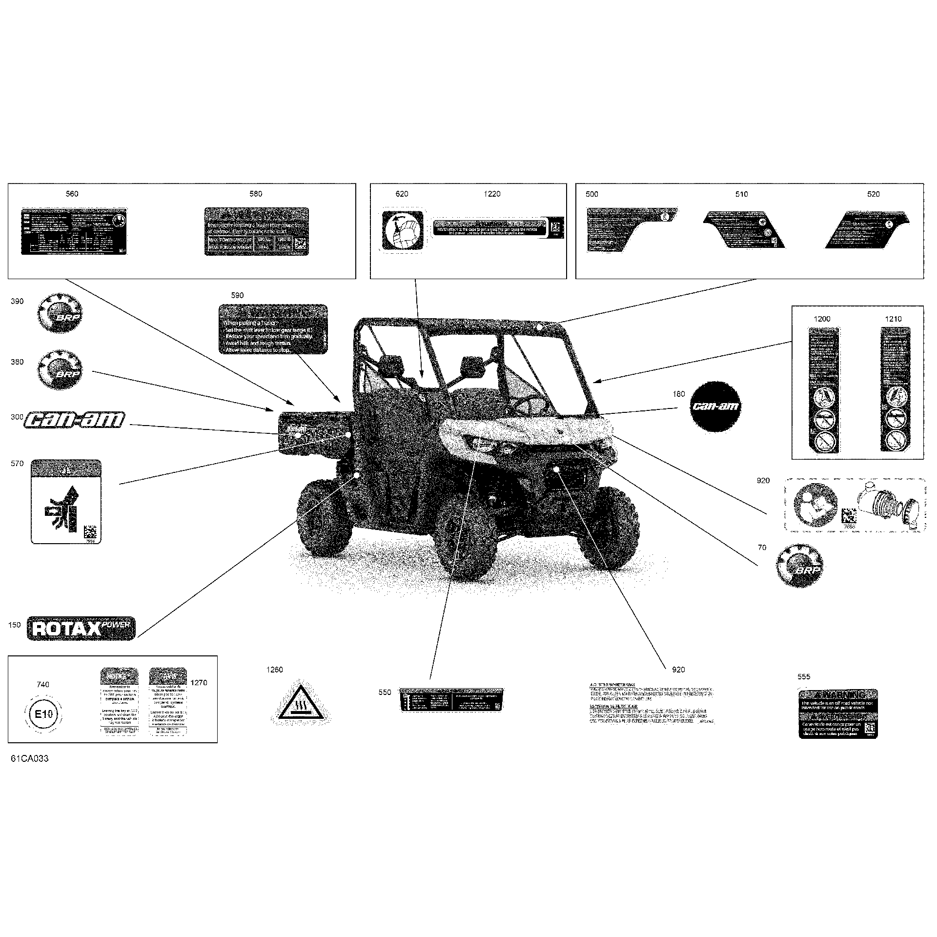 An Image of a Genuine Can-Am Parts Schematic Diagram showing the schematic - BODY - DECALS - BASE