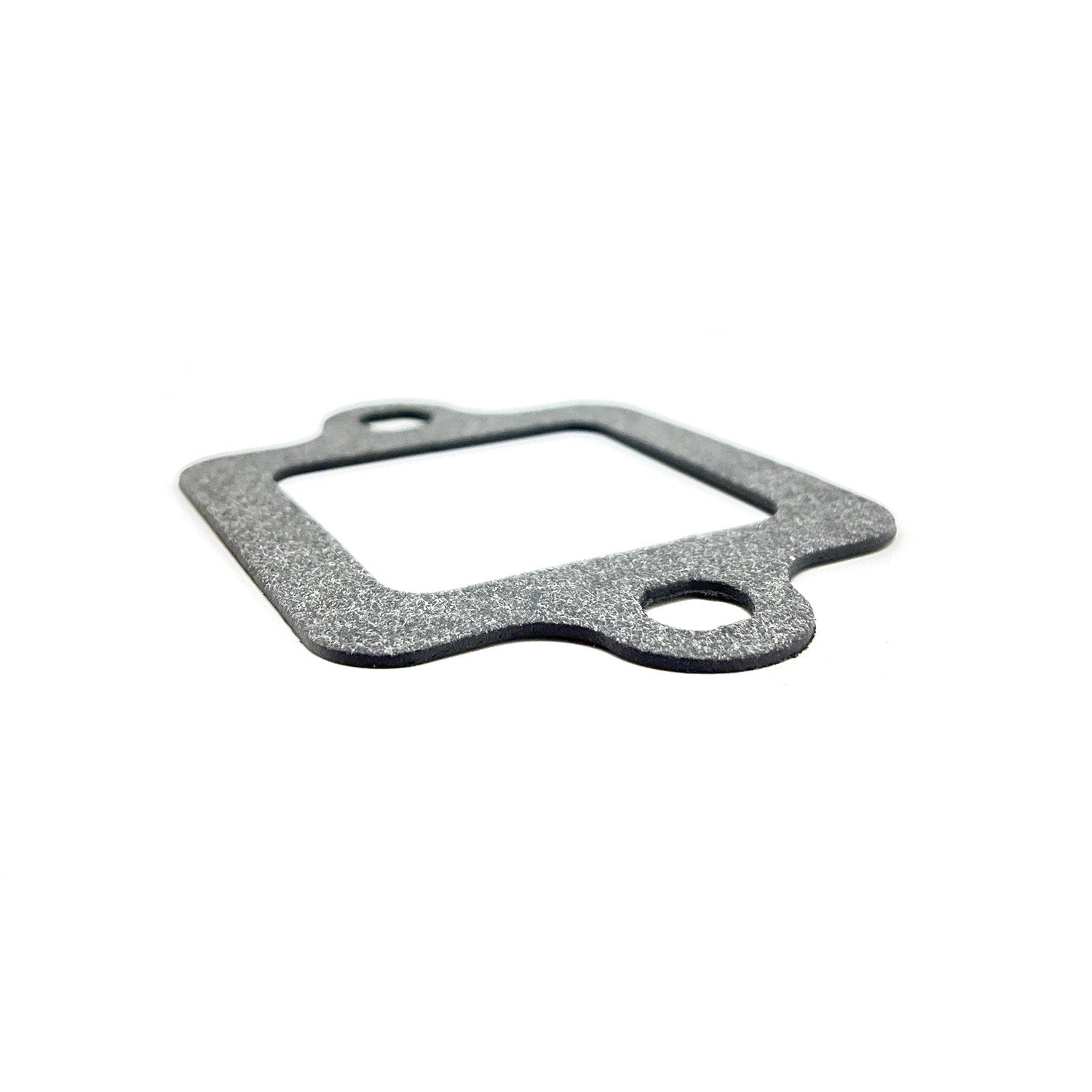 Gray rectangular breather cover gasket with rounded edges and two circular mounting holes.