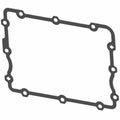Black irregular rectangular rubber gasket with multiple bolt holes around the edges.