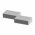 Gray foam block with two rectangular sections of different heights, smooth surface.