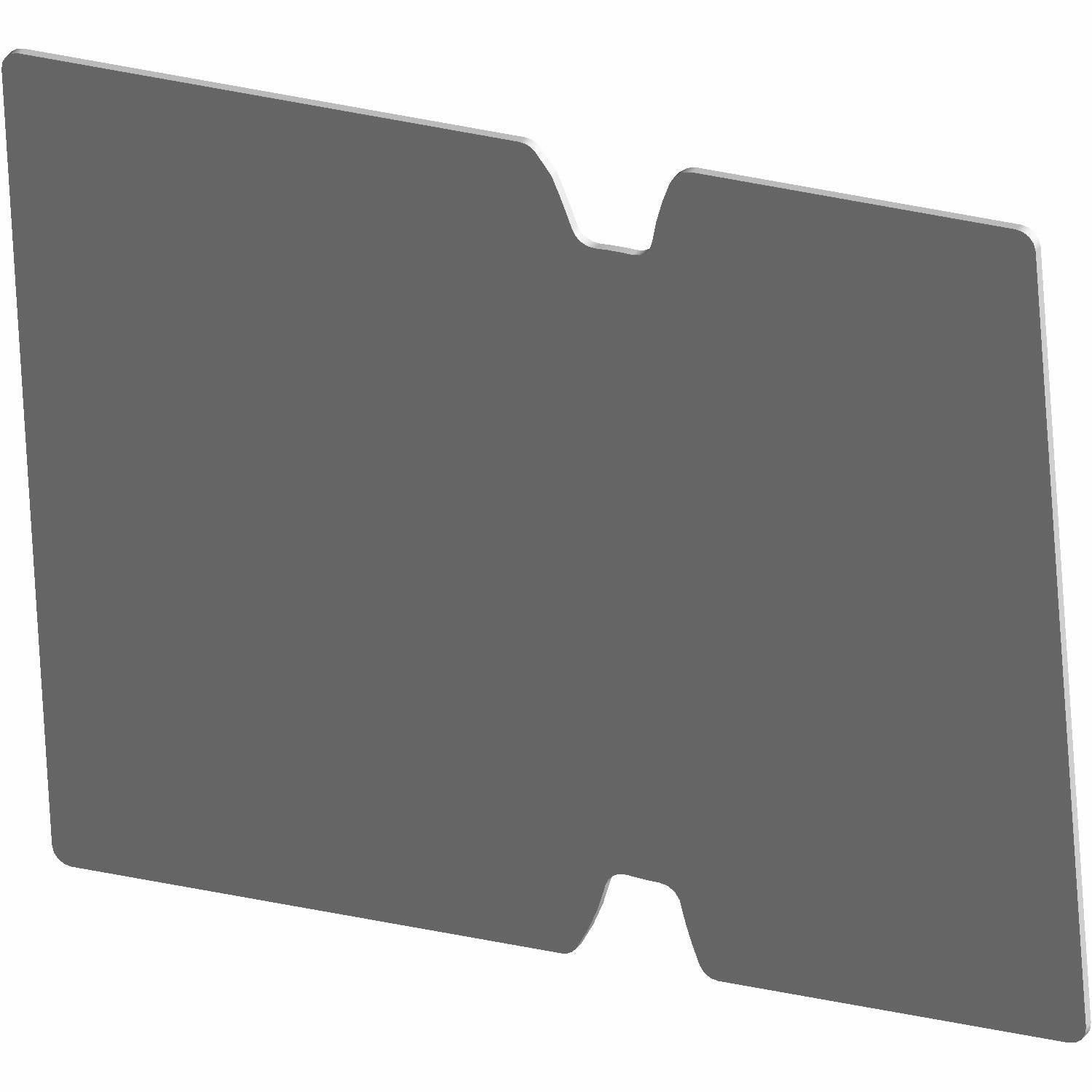Rectangular dark gray heat shield foil with small notches on top and bottom edges.