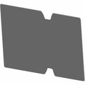 Rectangular dark gray heat shield foil with small notches on top and bottom edges.