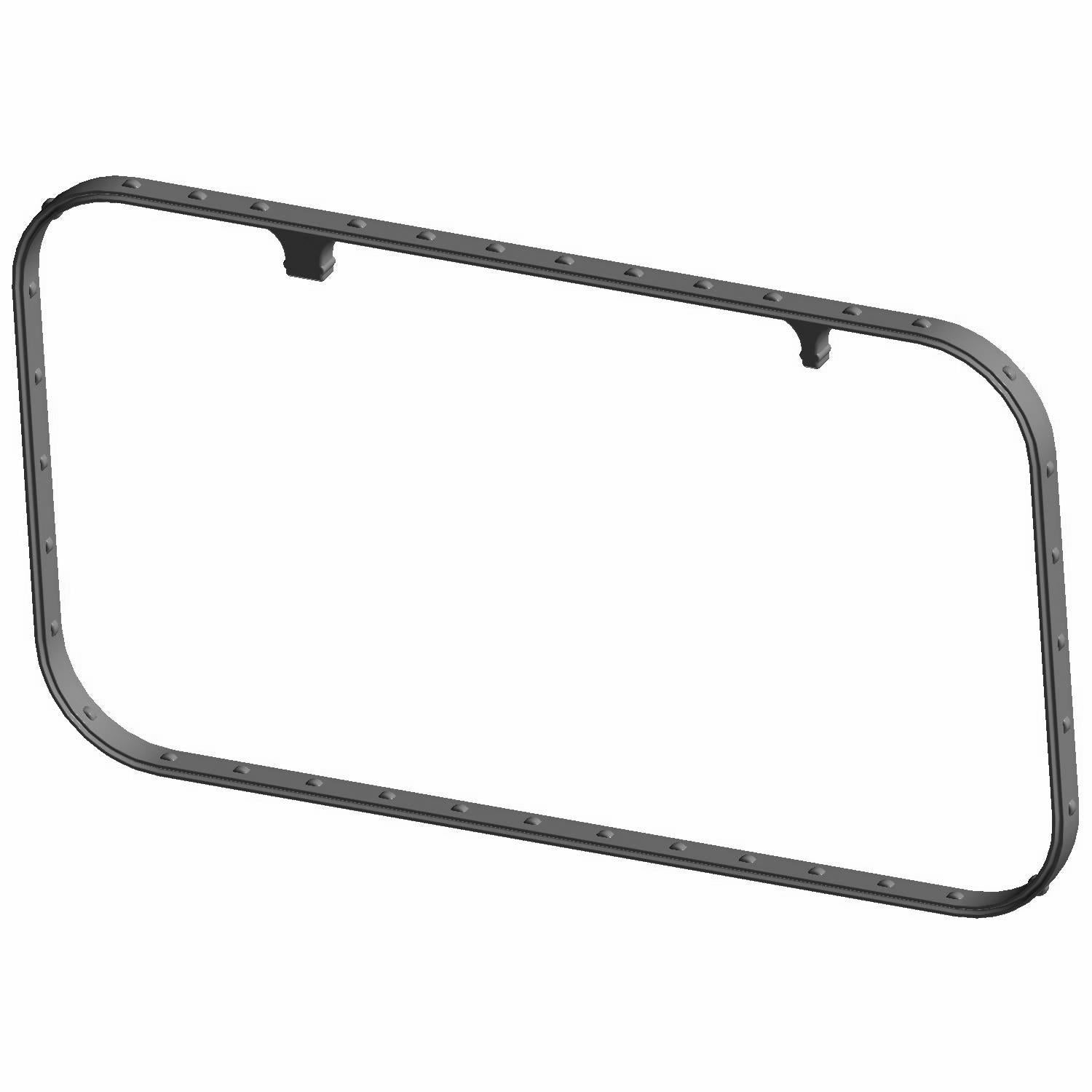 Black rectangular rubber airbox seal with rounded corners and evenly spaced mounting holes.