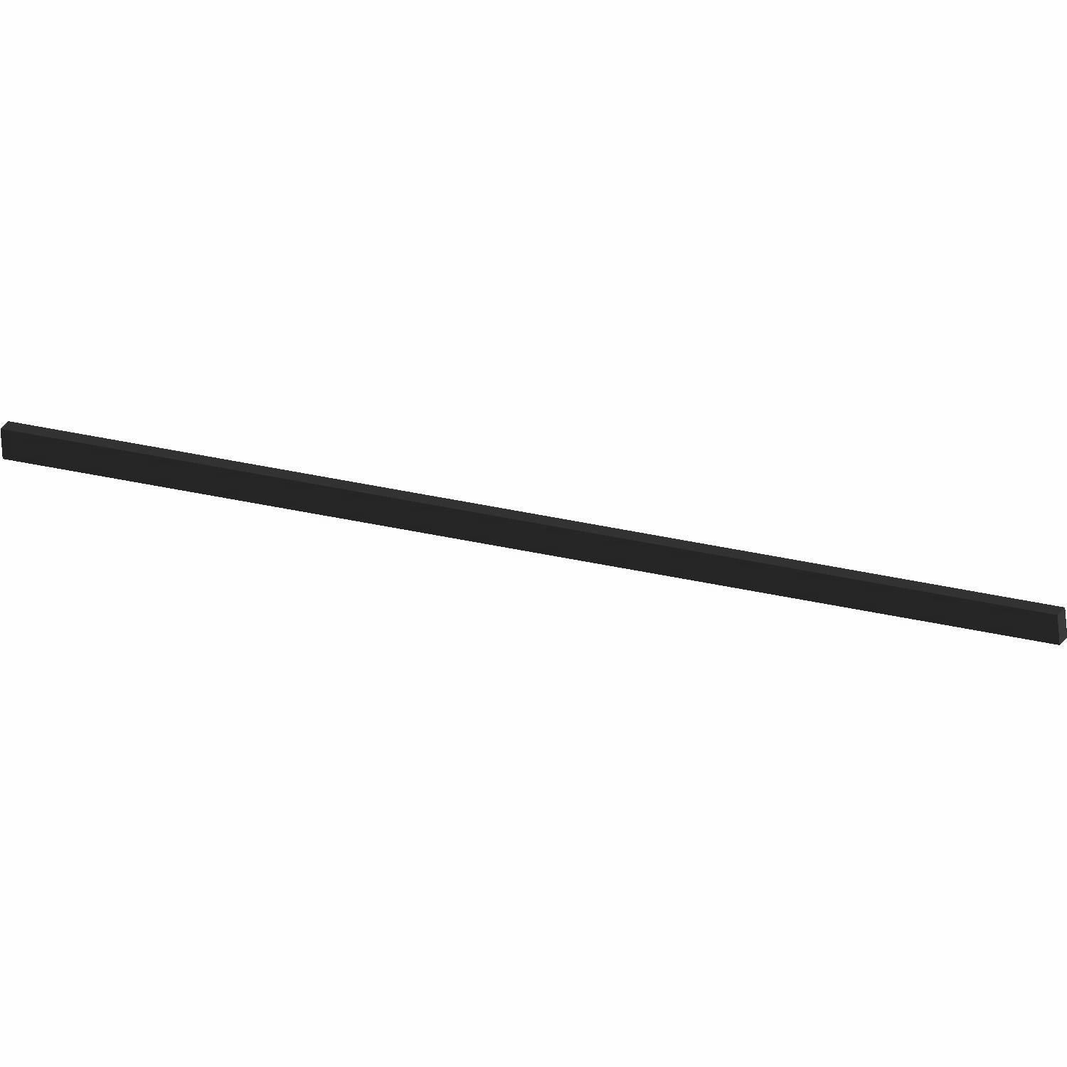 Long black foam strip with rectangular cross-section, smooth surface and consistent thickness.