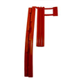 Red molded plastic Turbo Intercooler Seal with angular and ribbed design elements.
