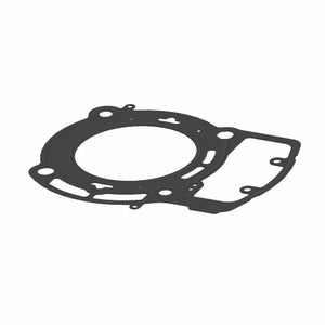 The Head Gasket, Front Cylinder by Polaris is a flat, black OEM part for Indian motorcycles, featuring an irregular shape with a large central opening and multiple smaller holes around the edge.
