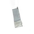 A rectangular piece of gray duct tape, like the Vhb-13Mm 5952 75Mm 30Mm Tail by Polaris used for Indian motorcycle parts, is stuck to a white surface with one corner wrinkled and the lower edge slightly lifted.