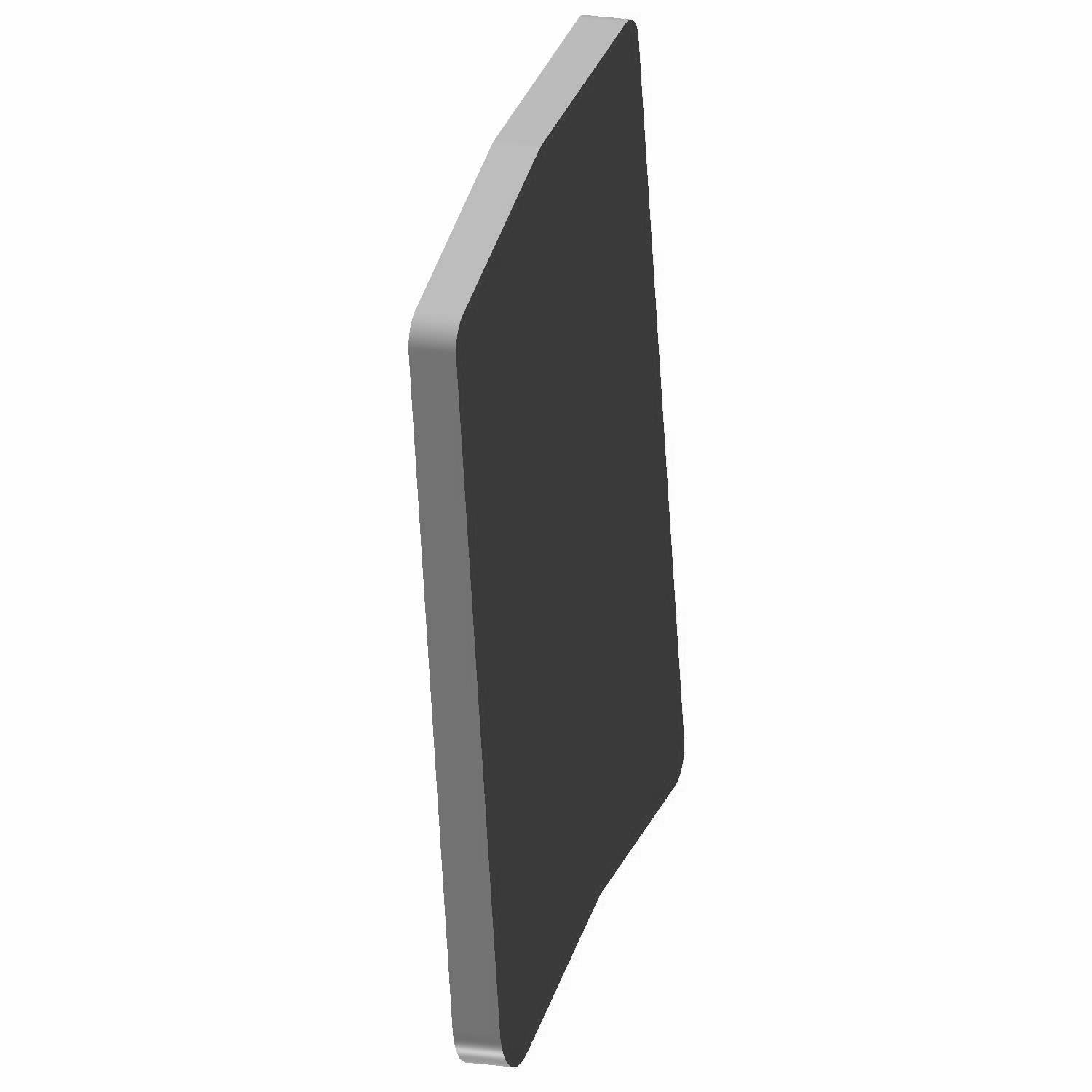Matte black rectangular plastic liner panel with slightly textured surface and angled edges.