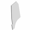 Gray foam padding with a beveled edge, shaped for a rear driver floor panel in a Polaris vehicle.