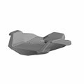 Gray molded plastic rear seat with angular design and integrated side supports for Polaris UTV.
