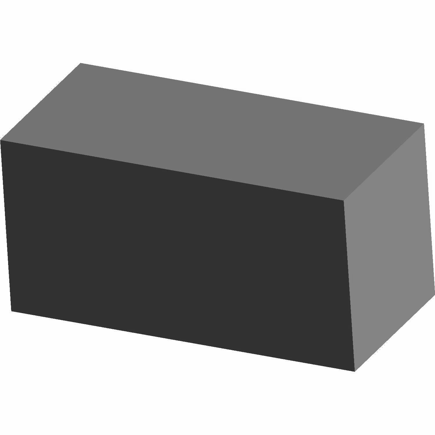 Black rectangular foam block with smooth surfaces and sharp edges.