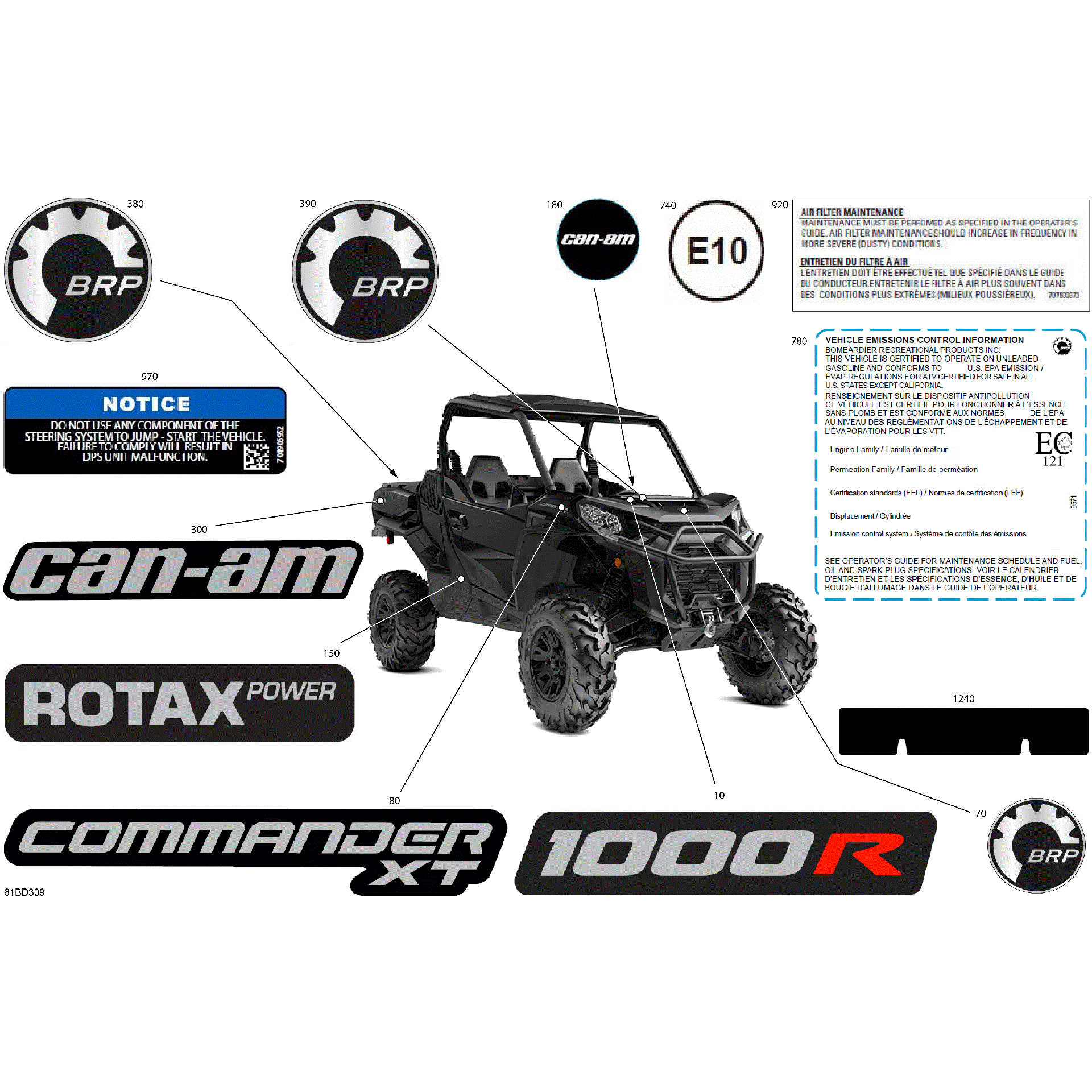 An Image of a Genuine Can-Am Parts Schematic Diagram showing the schematic - BODY - DECALS