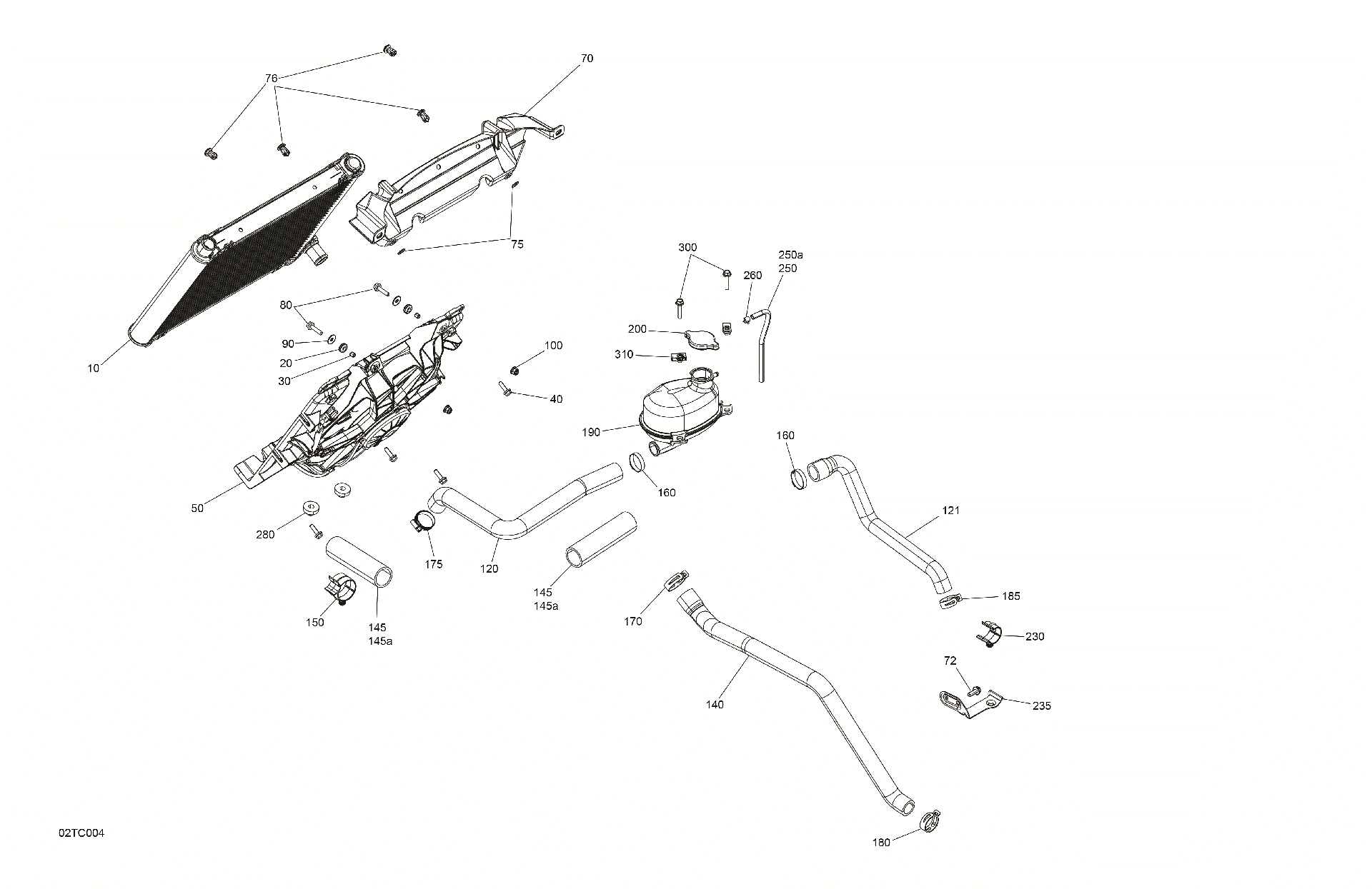 An Image of a Genuine Can-Am Parts Schematic Diagram showing the schematic - ENGINE - COOLING