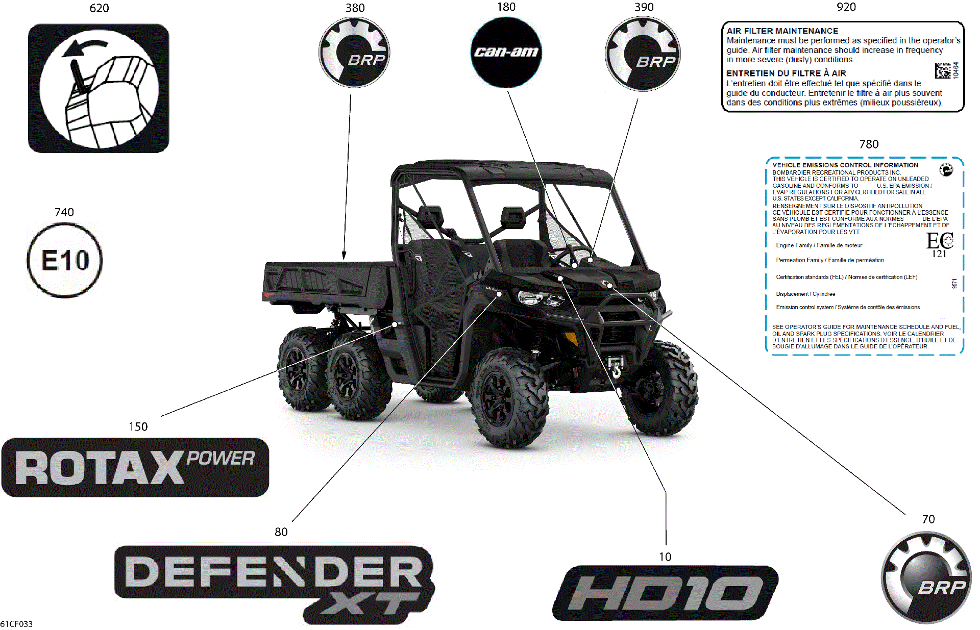 An Image of a Genuine Can-Am Parts Schematic Diagram showing the schematic - BODY - DECALS