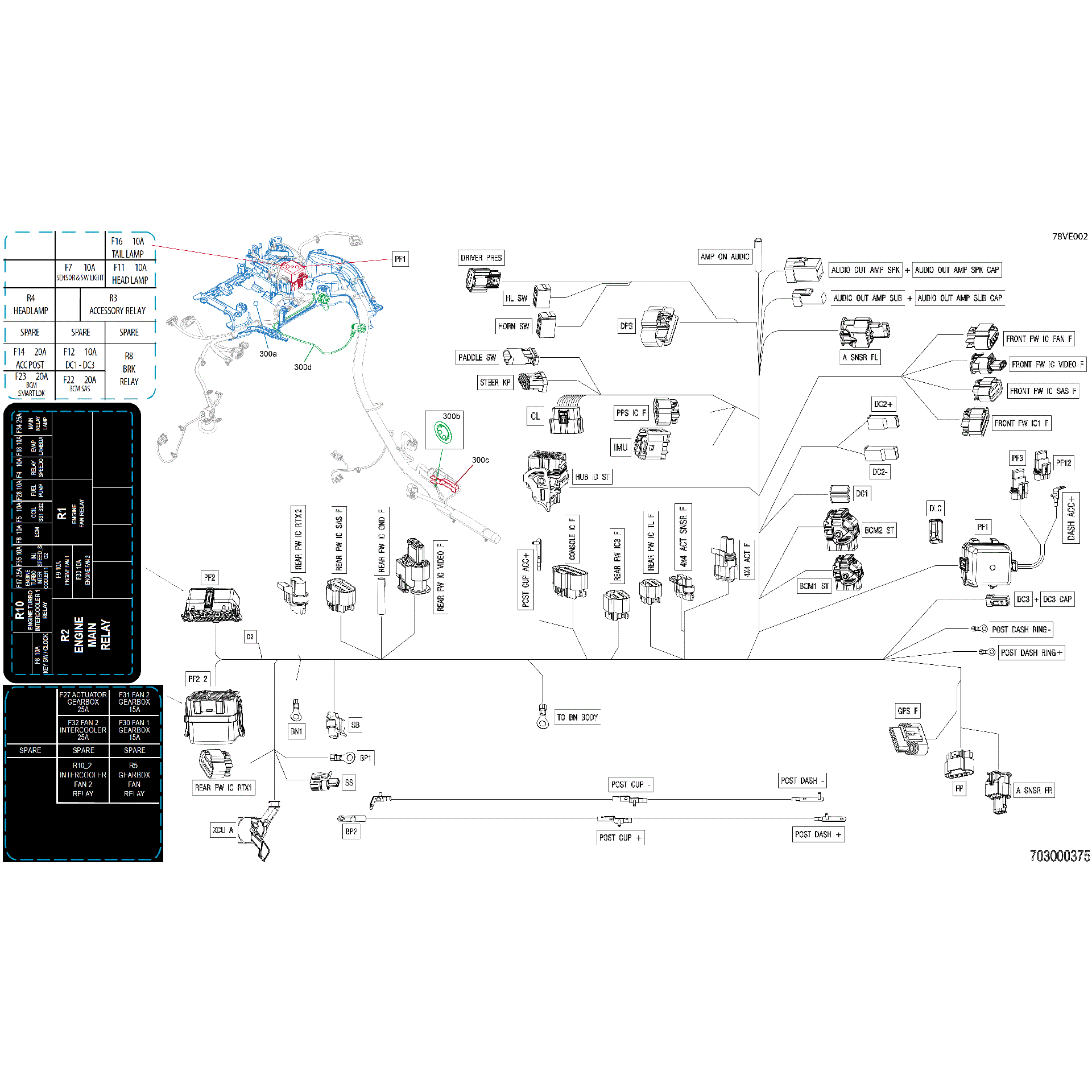 An Image of a Genuine Can-Am Parts Schematic Diagram showing the schematic - ELECTRIC - MAIN HARNESS - 710007669
