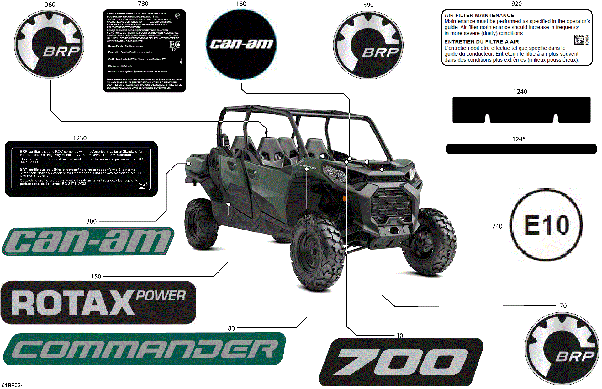 An Image of a Genuine Can-Am Parts Schematic Diagram showing the schematic - BODY - DECALS