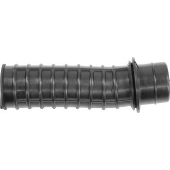 The Polaris Replacement Intake Boot by Quad Logic, featuring a black ribbed grip with flared end and integrated rubber seal, is displayed horizontally against a plain white background.