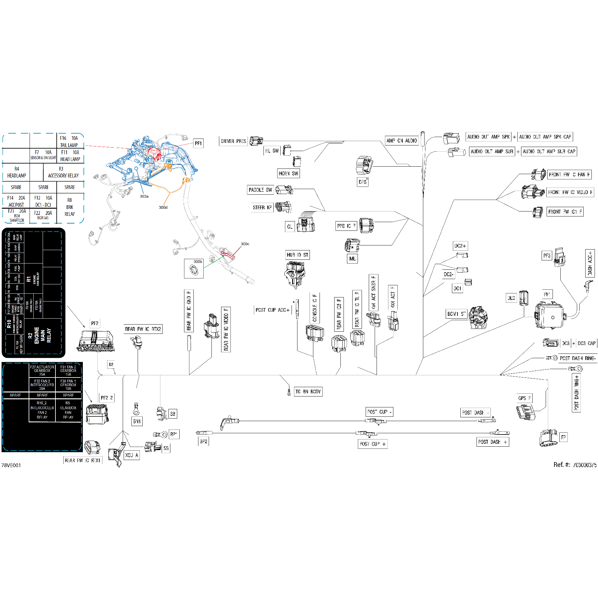 An Image of a Genuine Can-Am Parts Schematic Diagram showing the schematic - ELECTRIC - MAIN HARNESS - 710007489