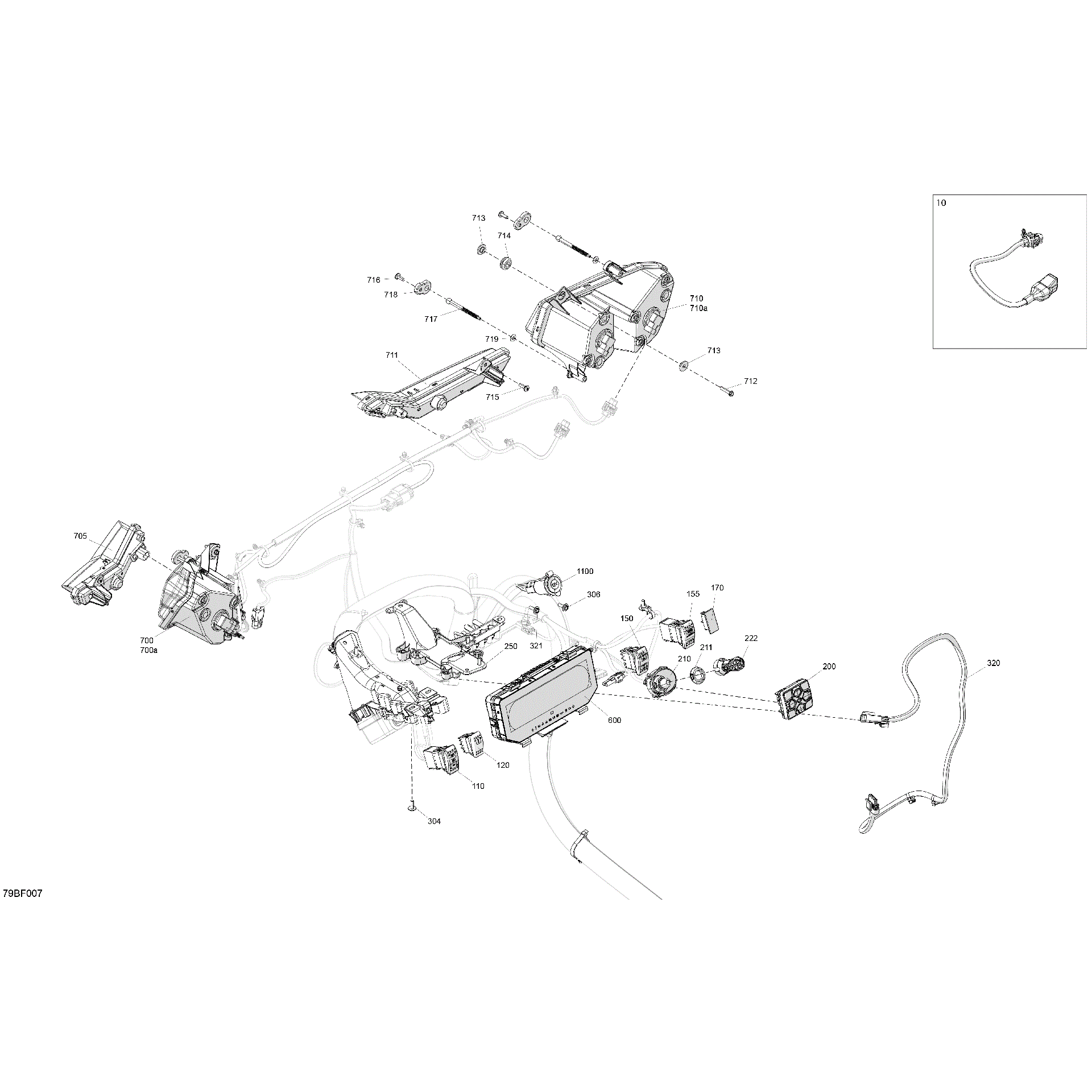 An Image of a Genuine Can-Am Parts Schematic Diagram showing the schematic - ELECTRIC - FRONT SECTION