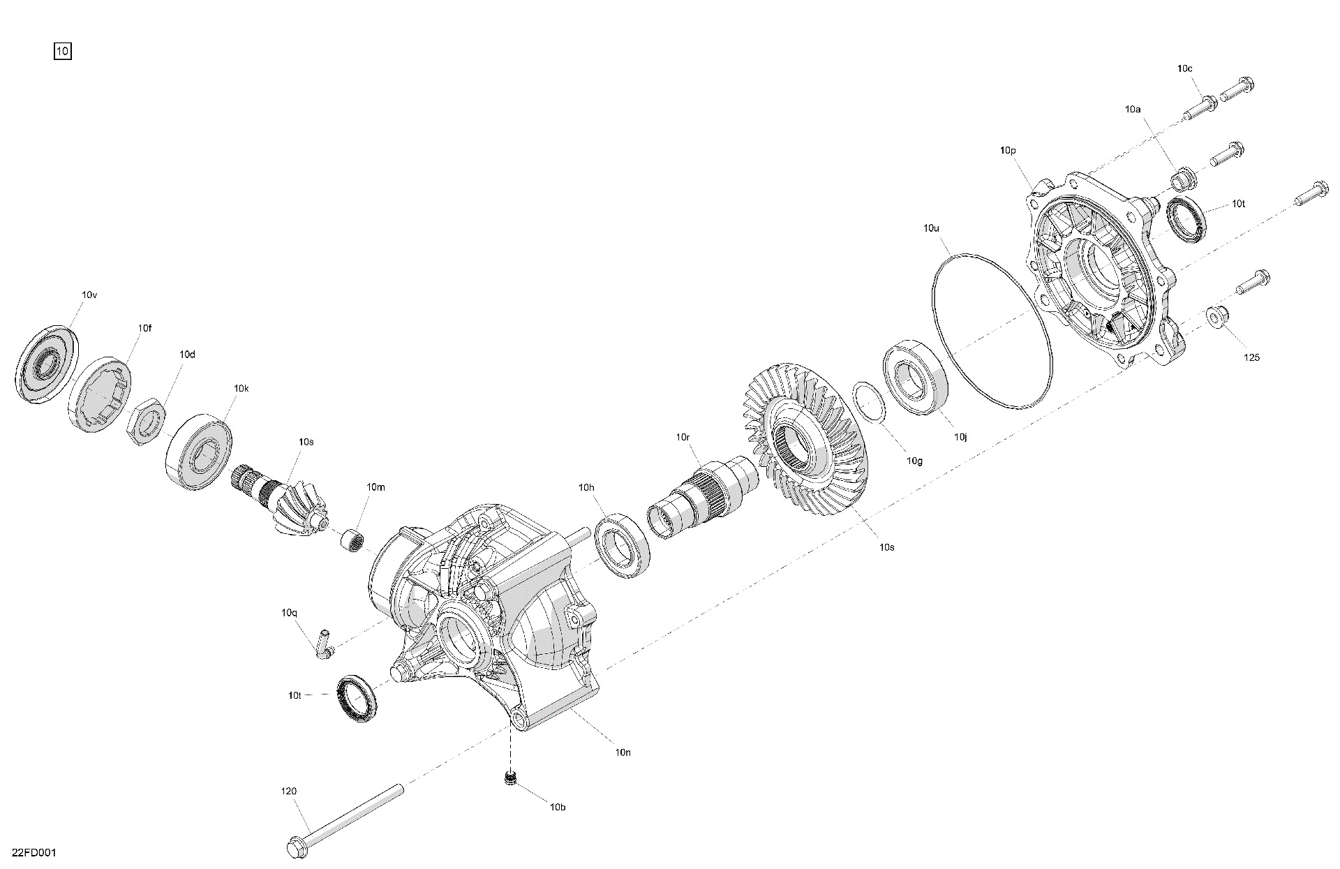 An Image of a Genuine Can-Am Parts Schematic Diagram showing the schematic - DRIVE - FINAL DRIVE UNIT