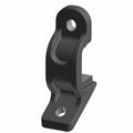 Black metal sway bar bracket with two mounting holes and curved support design.