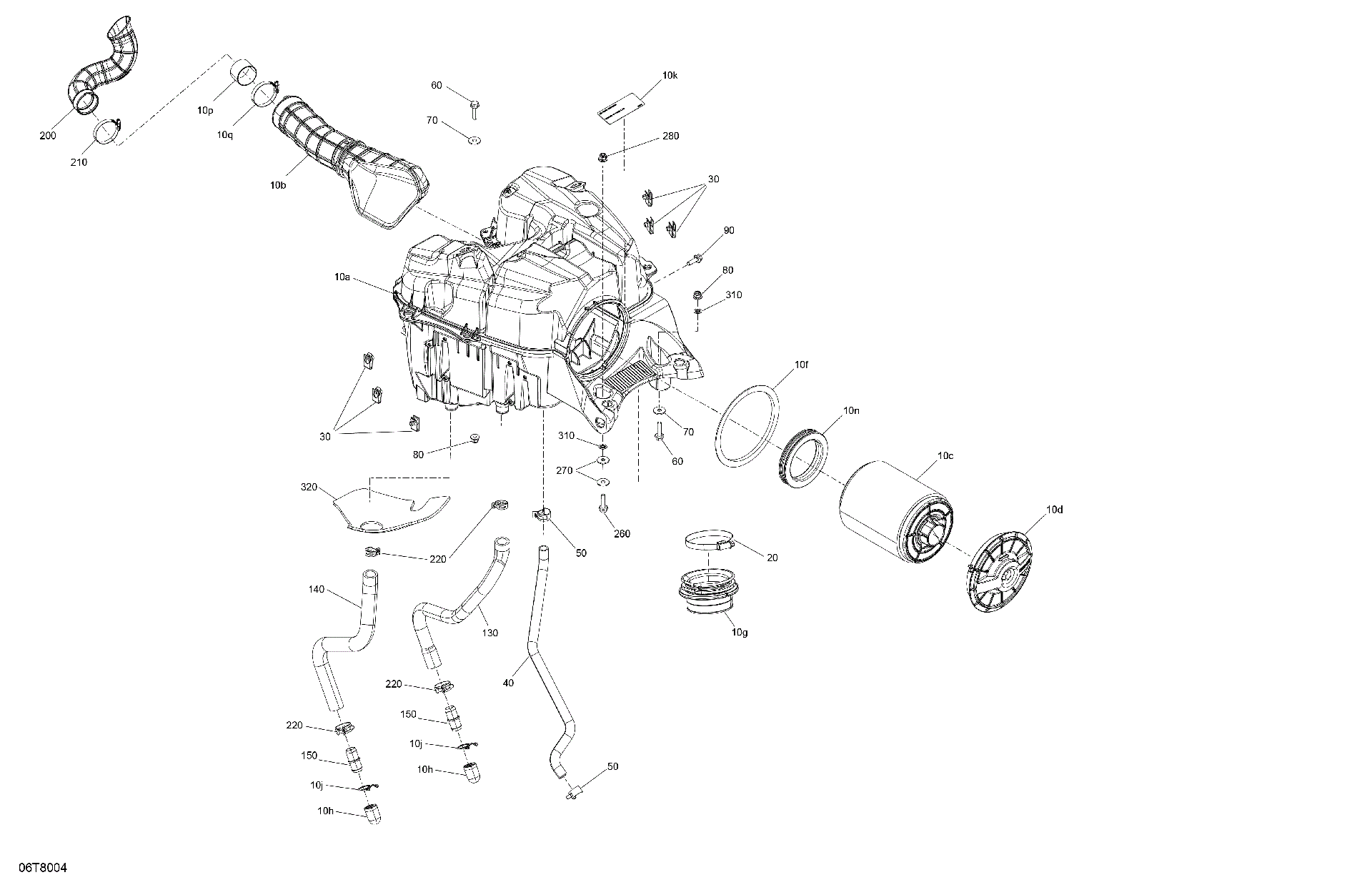An Image of a Genuine Can-Am Parts Schematic Diagram showing the schematic - ENGINE - AIR INTAKE