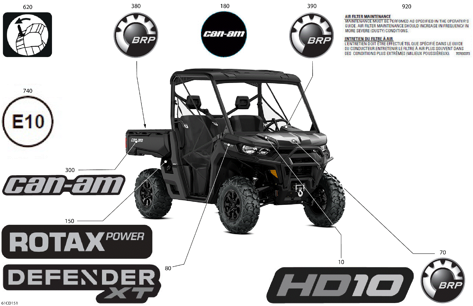 An Image of a Genuine Can-Am Parts Schematic Diagram showing the schematic - BODY - DECALS