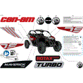 BODY - DECALS - 2024 CAN AM MAVERICK TURBO DS 64 INCH - FIERY RED METALLIC - 64" WIDTH