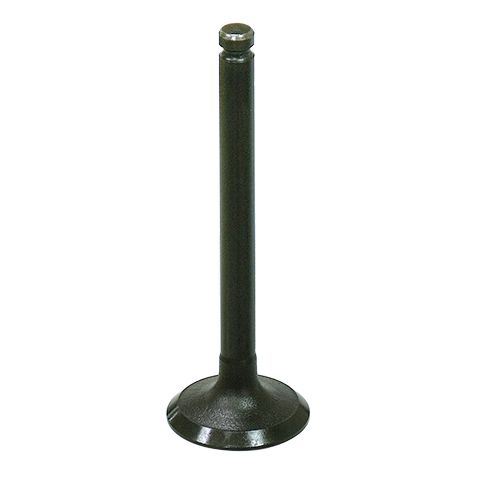 A single Kawasaki Mule 520/550 Exhaust Valve by Bronco, featuring a flat round base and rounded cap, stands upright on a plain white background. The valve is black metal and resembles an ATV/UTV exhaust valve.
