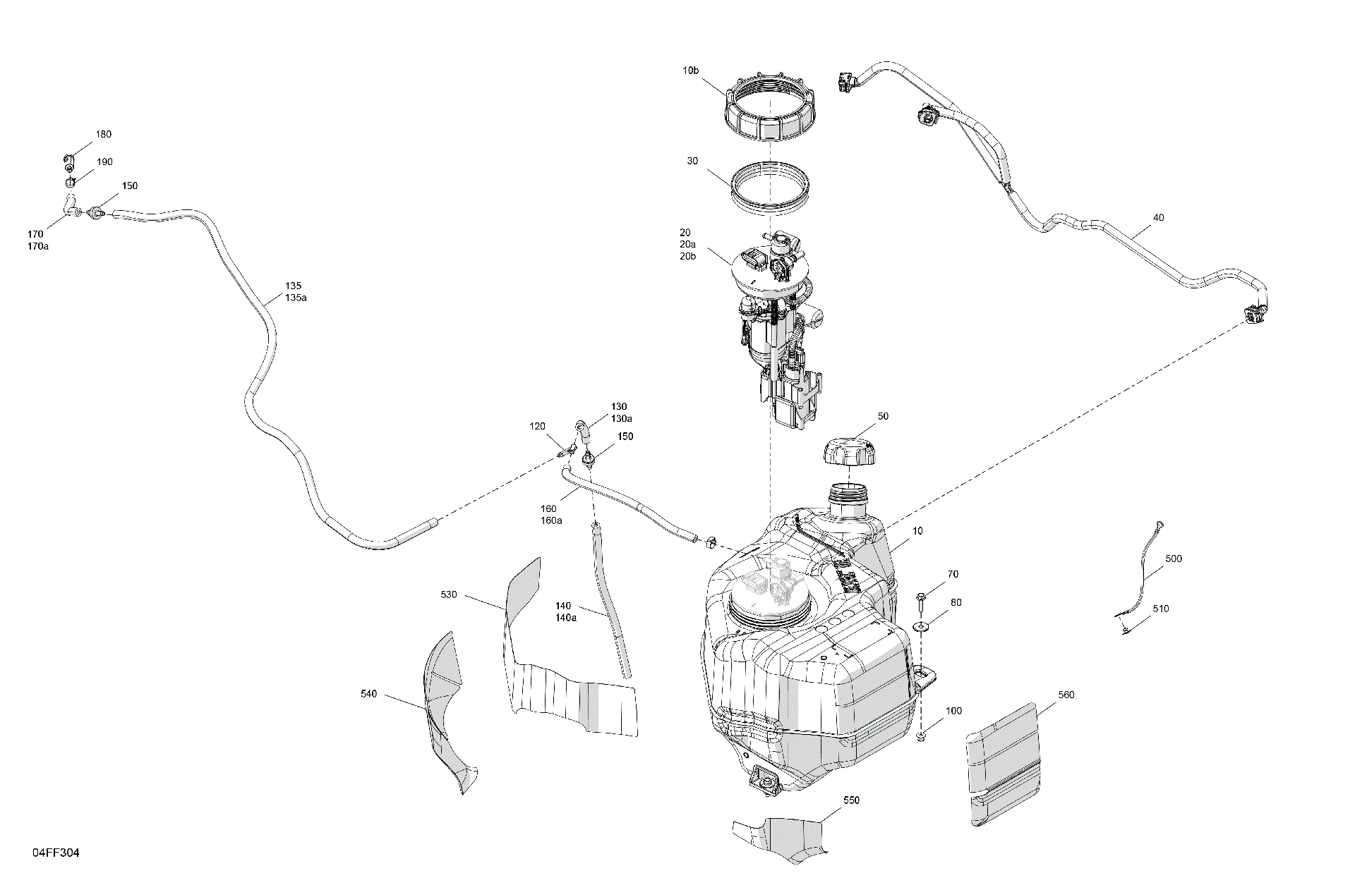 An Image of a Genuine Can-Am Parts Schematic Diagram showing the schematic - ENGINE - FUEL