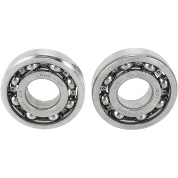 Two Yamaha Crankshaft Bearings by Hot Rods, featuring visible ball elements within circular inner and outer rings, are shown side by side against a white background.
