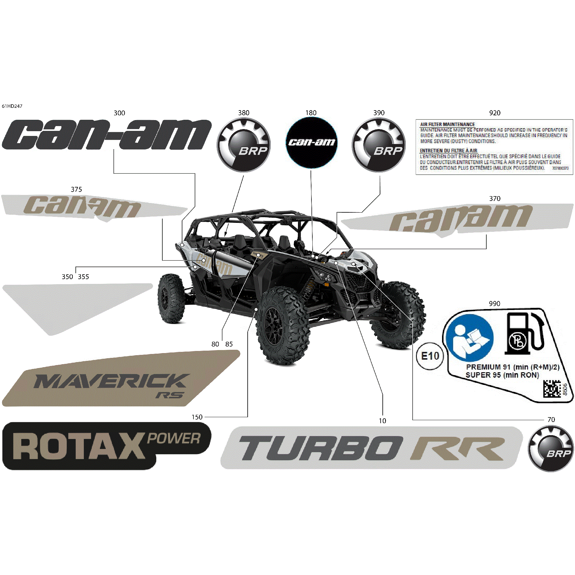An Image of a Genuine Can-Am Parts Schematic Diagram showing the schematic - BODY - DECALS