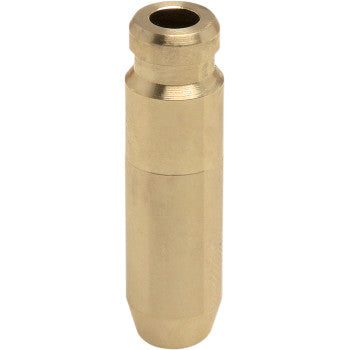 Brass-colored cylindrical valve guide with hollow center and smooth surface.