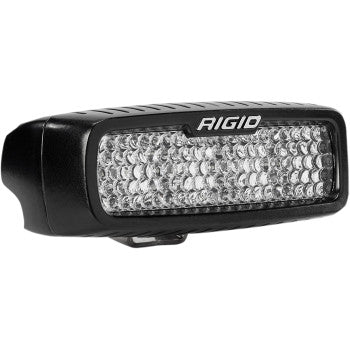 The SR-Q Pro Light Diffused by Rigid Industries is a black rectangular LED light bar with multiple small LEDs in rows, housed in cast aluminum and protected by a durable polycarbonate lens.