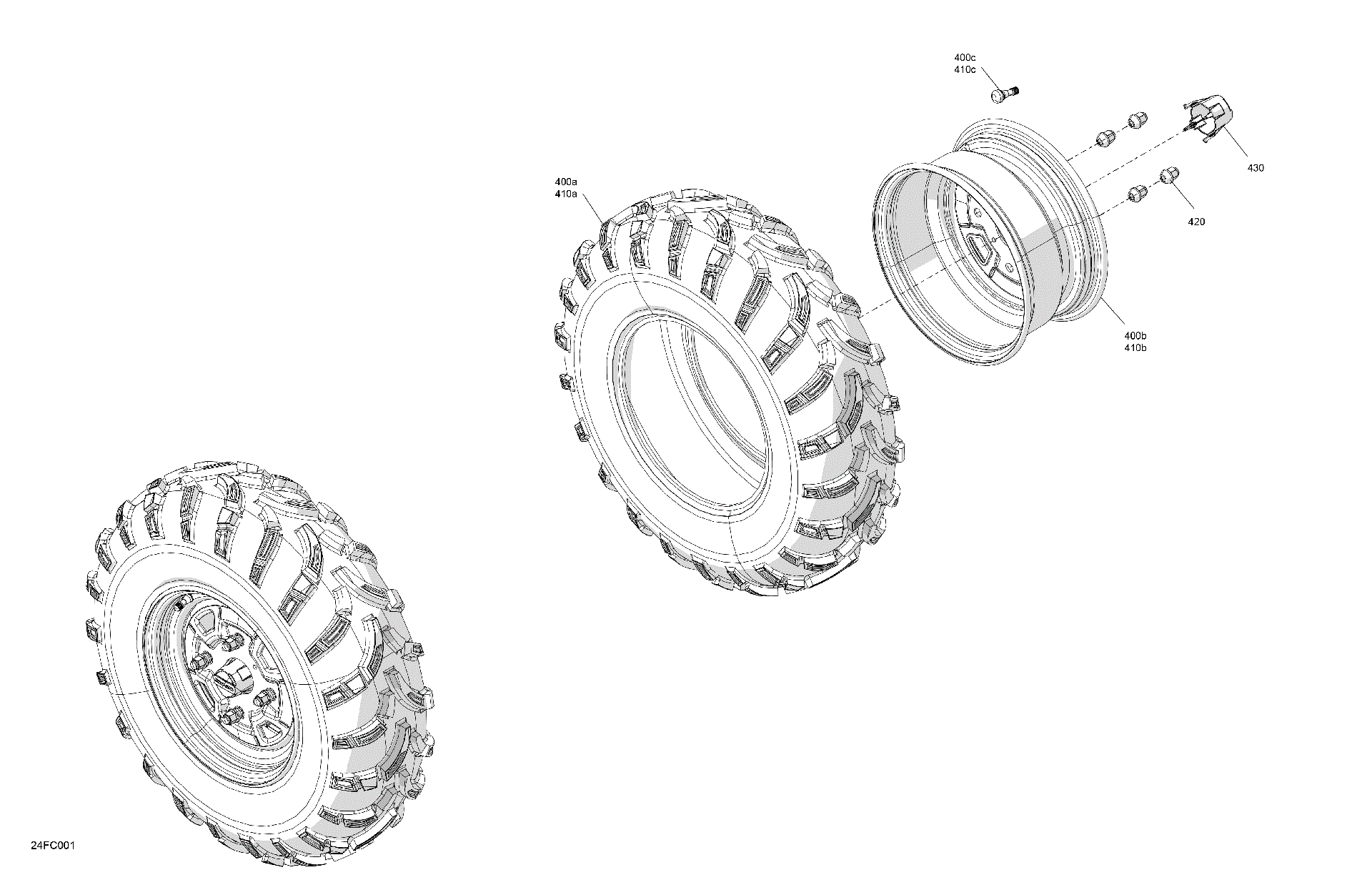 An Image of a Genuine Can-Am Parts Schematic Diagram showing the schematic - DRIVE - FRONT WHEELS