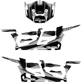 Polaris RZR 4 Door Complete Graphics Kit Silver Black by D'Cor Visuals